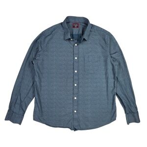 UNTUCKit Laporte Slim Fit Navy Paisley Cotton Button Down Shirt XL 40287